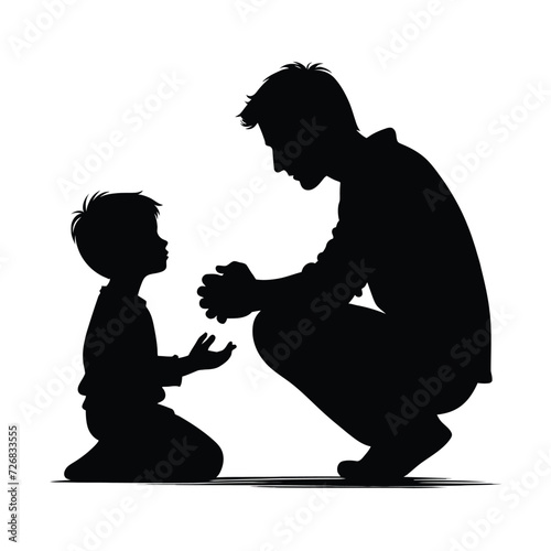 Silhouette of Father and Son