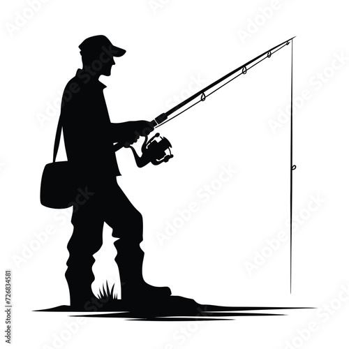 Angler in Action Silhouette
