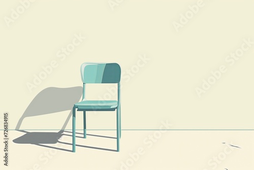 Minimalist Teal Chair Against a Plain Background  A Study in Simplicity and Design