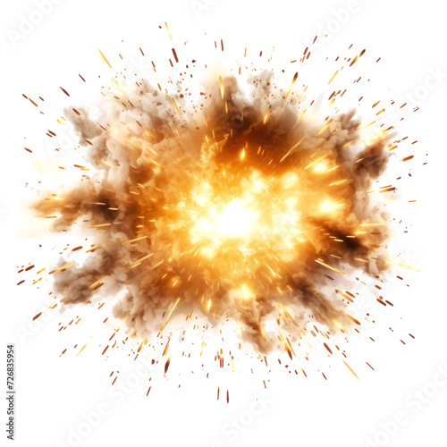 An explosion isolated on transparency background PNG photo