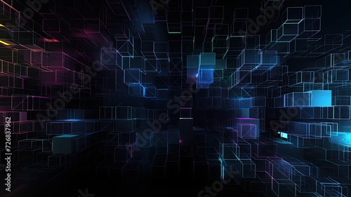 Abstract neon light background, Generative AI 