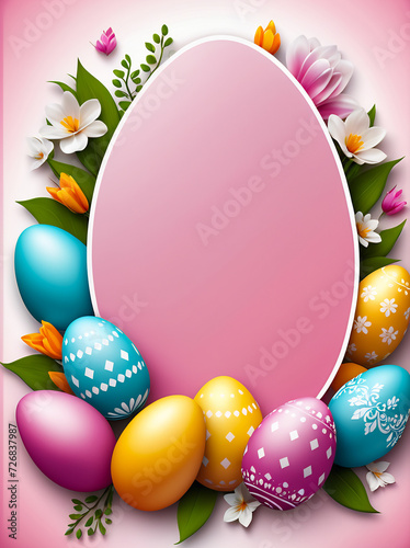 easter card with eggs, minimalistic easter card template, happy easter card, easter copyspace template