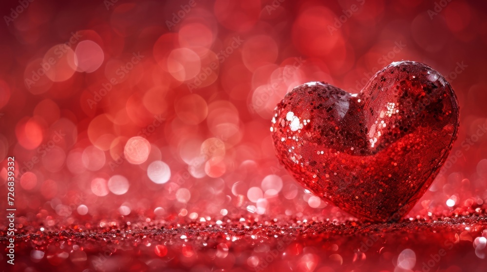 Red Glitter Heart on Table