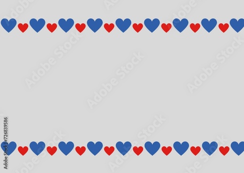 red blue hearts frame