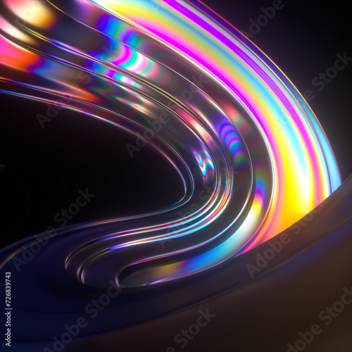 rainbow chrome iridescent 3d sweep (ID: 726839743)