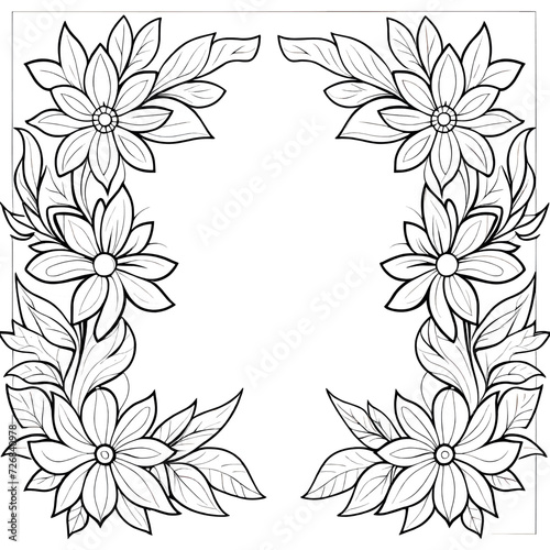 Floral coloring book pages for children and adults