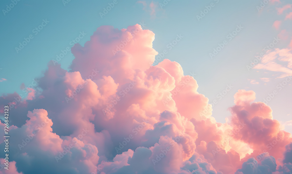 Pastel colored clouds and sky, Generative AI Pastel colored clouds and sky, Generative AI