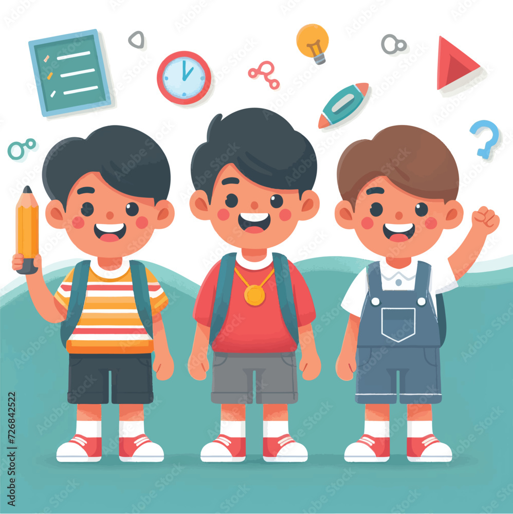 HAPPY KIDS CHARACTER MINIMALISM VECTOR ART DESIGN HAPPY KIDS CHARACTER MINIMALISM VECTOR ART DESIGN