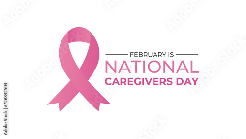 National Caregivers Day observed every year of 16th february. Vector health banner, cover, brochure, website, Ads, horizontal, flyer, poster and social medial template design. vector illustration
