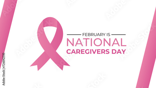 National Caregivers Day observed every year of 16th february. Vector health banner, cover, brochure, website, Ads, horizontal, flyer, poster and social medial template design. vector illustration