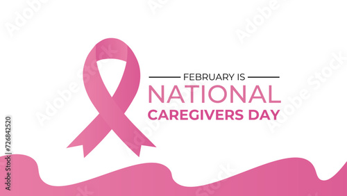 National Caregivers Day observed every year of 16th february. Vector health banner, cover, brochure, website, Ads, horizontal, flyer, poster and social medial template design. vector illustration