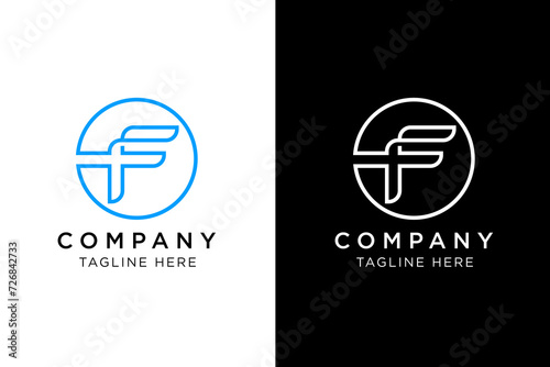 modern thin line F logo