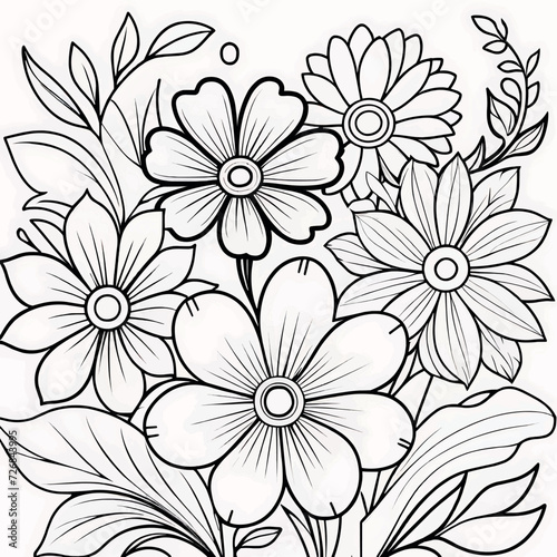 Wallpaper Mural Floral coloring book pages for children and adults Torontodigital.ca