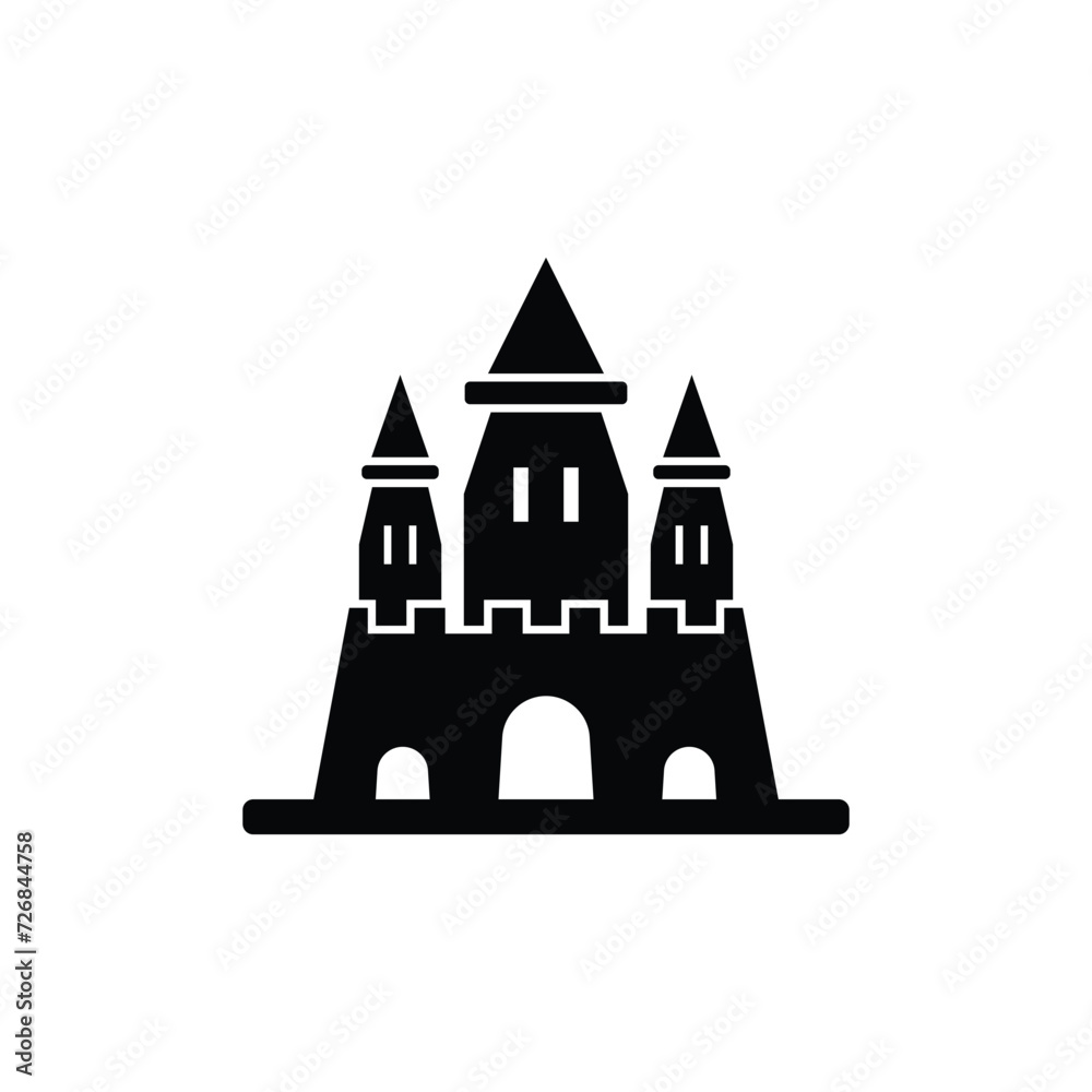 Castle icon design template isolated illustration