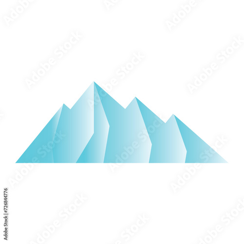 Ice mountain icon design template isolated illustration