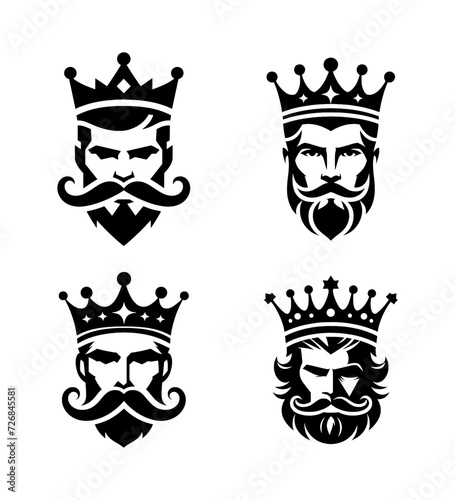 logo of king with crown - black on transparent background