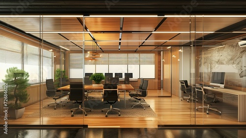 3d render free space interior design . office interior