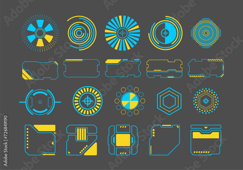 Futuristic Display Interface Tab Element