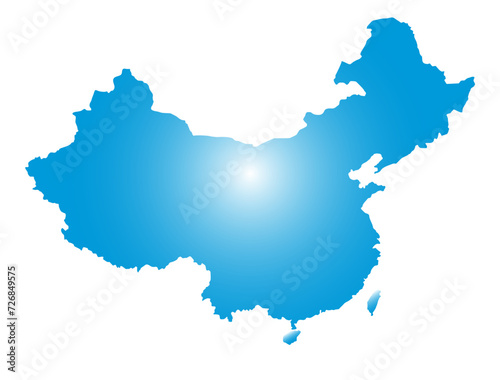 中国と台湾の地図、光輝くイメージのアイコン、環境と調和