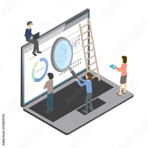 WEB構築をしている人たちのイラスト

