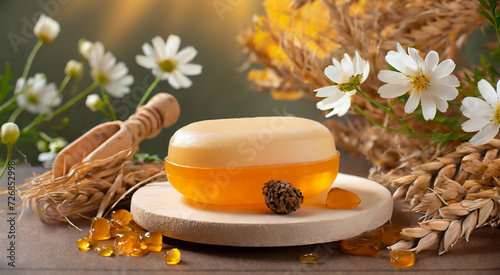 Elevate Your Visuals with Luxurious Images of Honey Soap Craftsmanship - Mock up