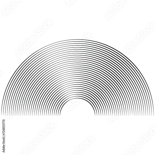 rainbow shape icon, semi-circle shape art line for decoration, halftone of geometric element
