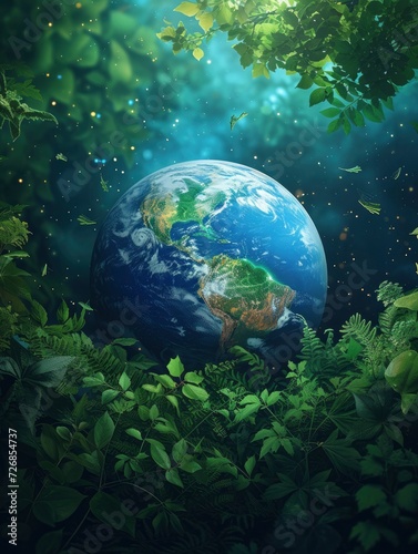 Earth day Poster background - generative ai © Nia™