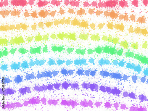 abstract background with waves variety of multi-colour paint  brush splash , isolated on white. High resolution, each stroke for best focus high quality rainbow colour effect 