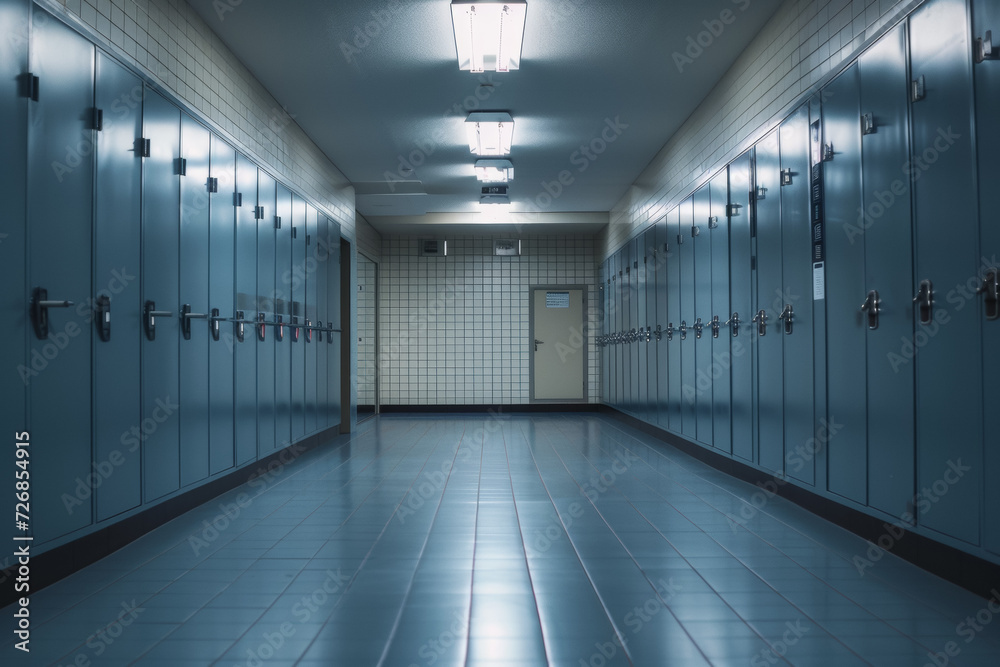Locker room. Background with selective focus and copy space Locker room. Background with selective focus and copy space