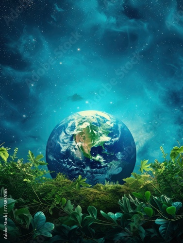 Earth day Poster background - generative ai