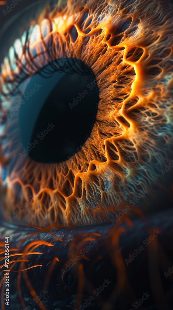 Close-Up of a Human Eye Showing Iris, Pupil, and Eyelashes Close-Up of a Human Eye Showing Iris, Pupil, and Eyelashes