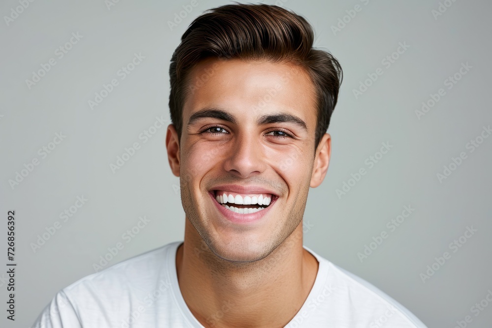 Studio portrait of a man. Background with selective focus and copy space Studio portrait of a man. Background with selective focus and copy space