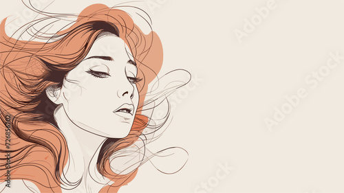 a lady simple minimalist illustration creative