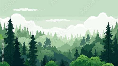 Dense woodland vector background featuring a lush forest canopy  capturing the dense and textured beauty of nature's woodlands in a visually captivating composition. simple minimalist illustration photo