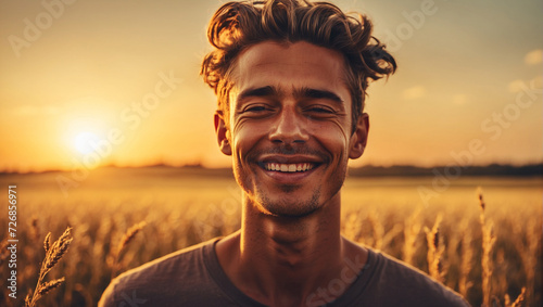 Portrait of calm happy man smiling © 99___Designer