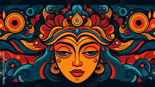 Vectorized vibrant patterns inspired by Hindu art  capturing the intricate designs and cultural vibrancy in a colorful and meaningful vector background. simple minimalist illustration creative