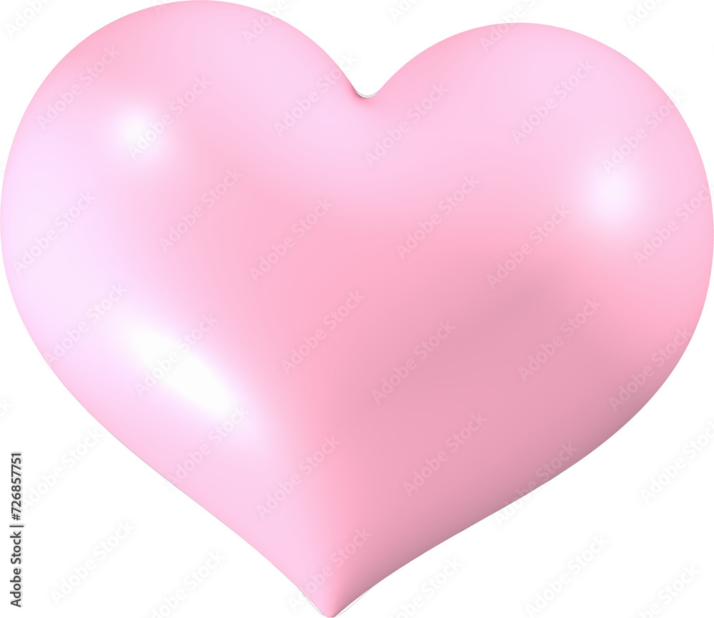 isolate pastel 3d rendered hearts pink no background