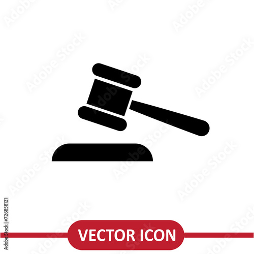 Judge gavel icon vector. simple flat illustration on white background..eps