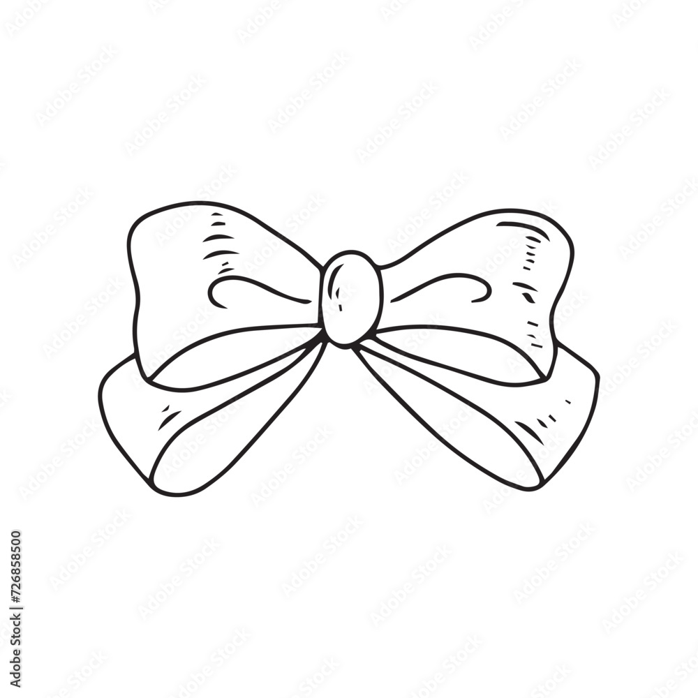 Hand drawn bows doodle isolated on white background. decorative birthday holiday ribbons isolated on white background Hand drawn bows doodle isolated on white background. decorative birthday holiday ribbons isolated on white background
