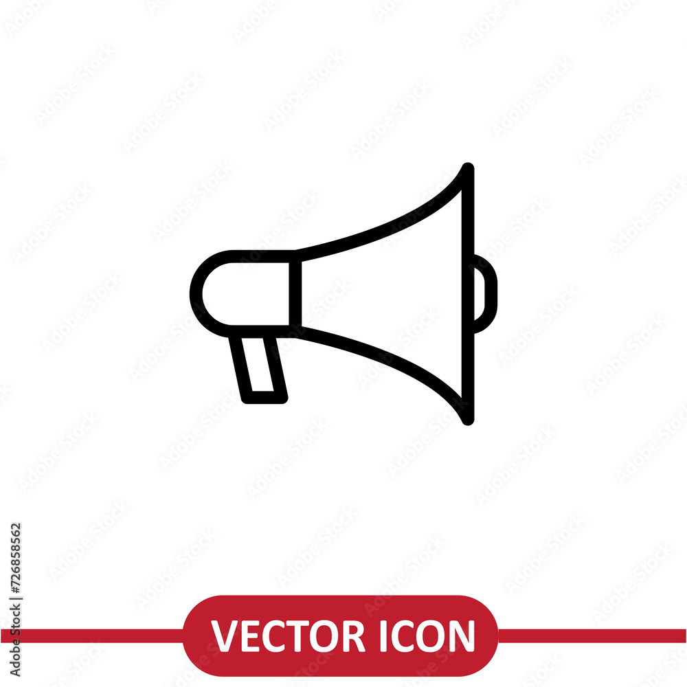 Fotografie Megaphone vector icon, simple flat trendy style illustration on white background