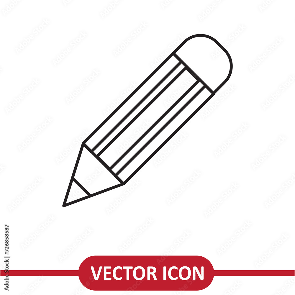 Pencil icon vector.Pen symbol. Drawing sign liner illustration on white background..eps Pencil icon vector.Pen symbol. Drawing sign liner illustration on white background..eps