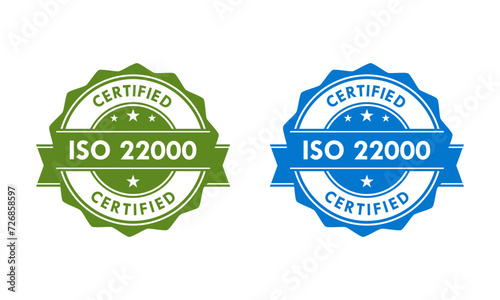 ISO 22000 certified logo template illustration