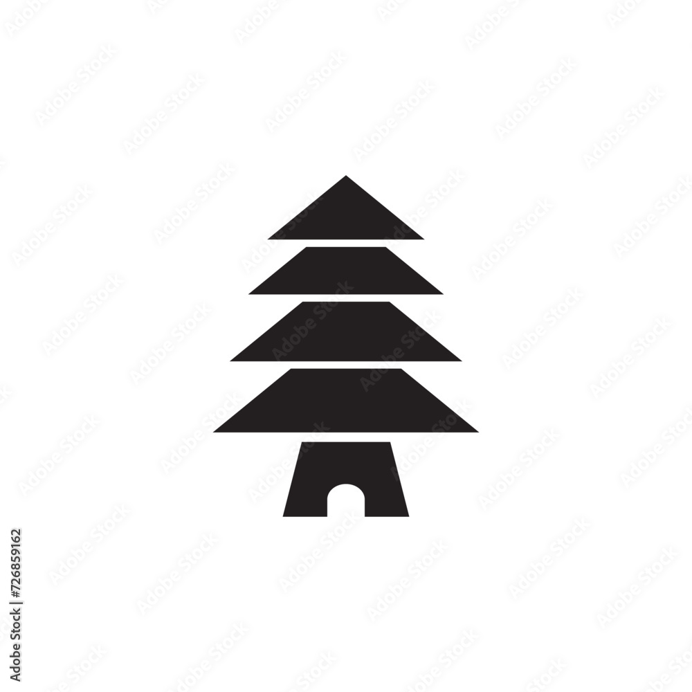 tree house logo icon design minimalist.