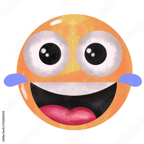 Cheerful emoji watercolor illustration