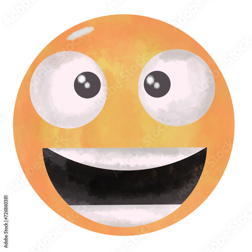 Cheerful emoji watercolor illustration