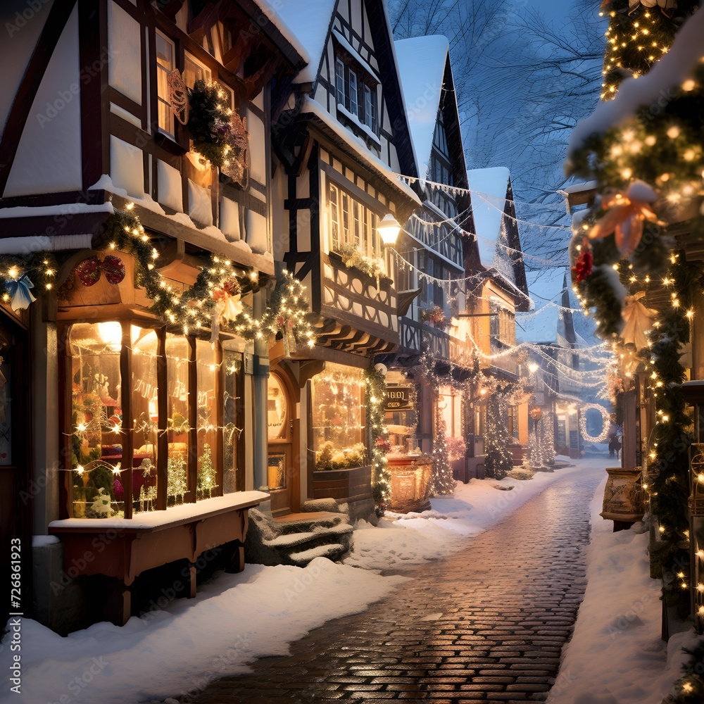 christmas in the old town of Schwaebisch Hall in Germany