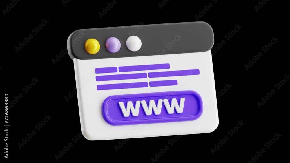 3D Animation of World Wide Web with Dasboard | Alpha Channel