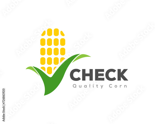 check mark good quality corn logo icon symbol design template illustration inspiration