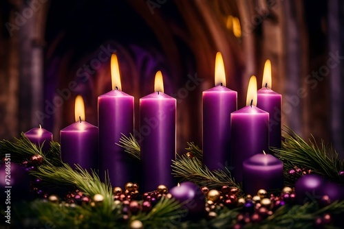 Set of purple  candils    