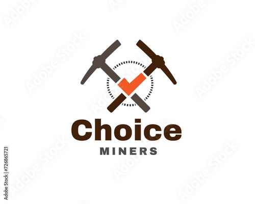 miners choice quality location production logo icon symbol design template illustration inspiration